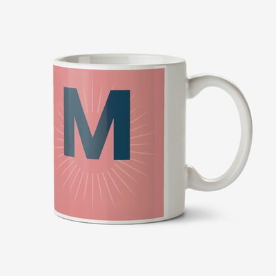 Pink Personalise Letter Photo Upload Mug