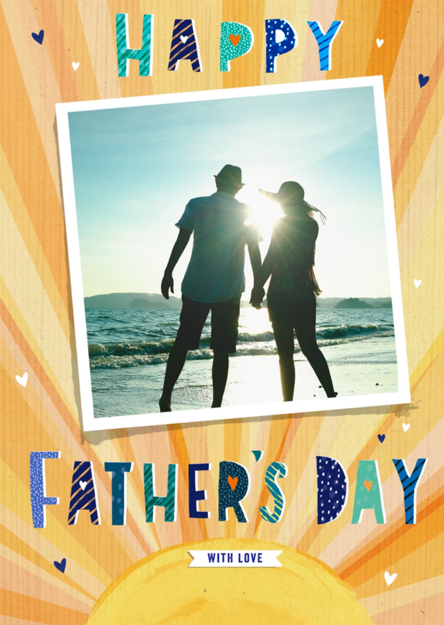 Moonpig Illustrated Sun Photo Upload Father's Day Card
