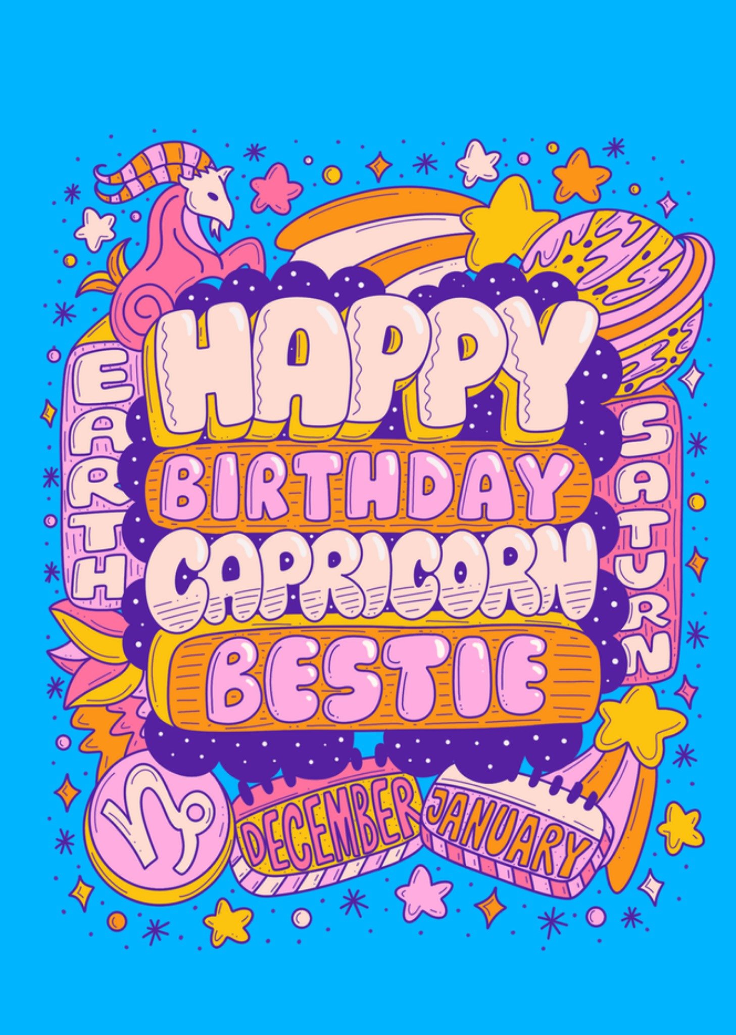 Moonpig Happy Birthday Capricorn Bestie Card
