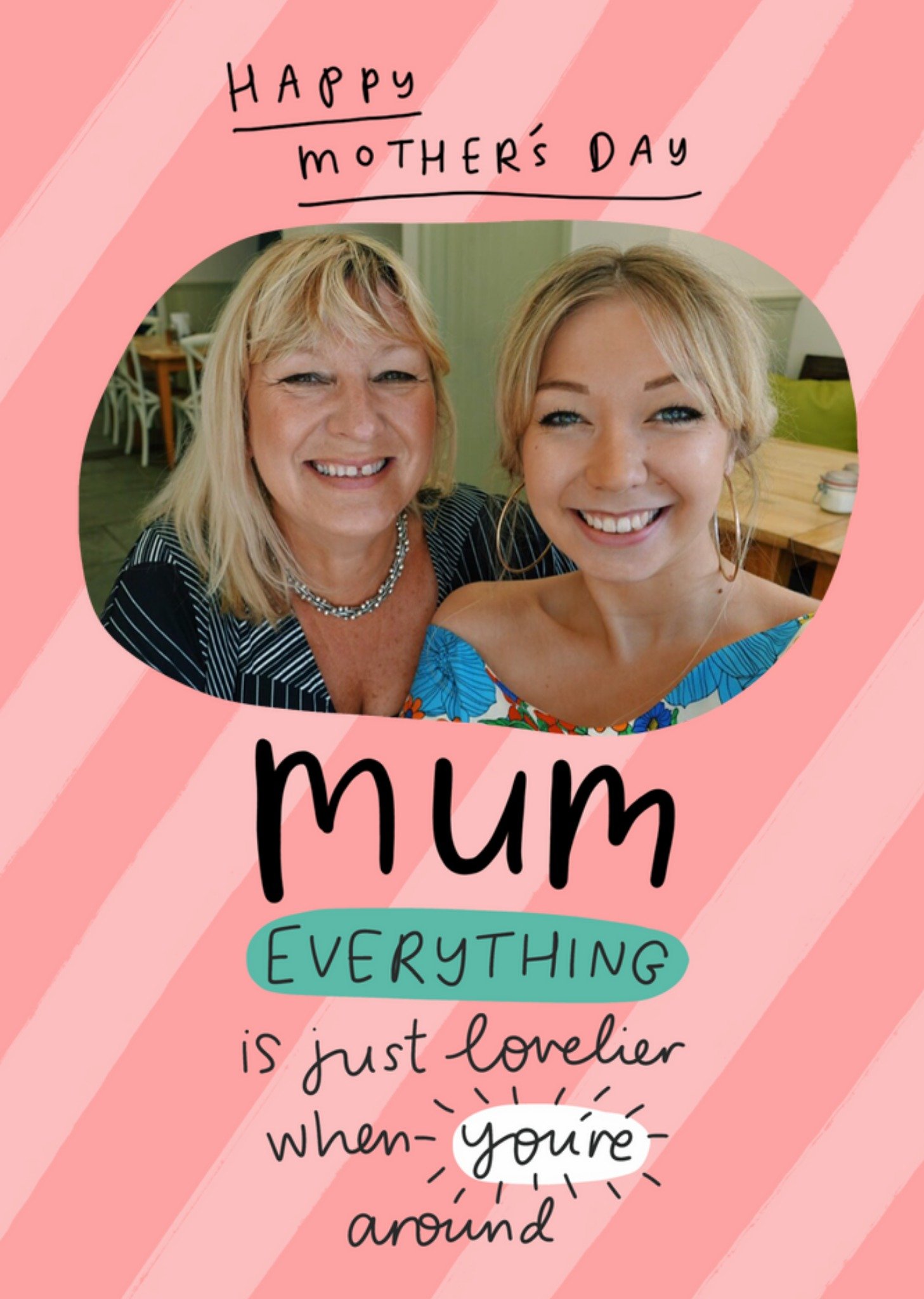 Moonpig Everything Is Just Lovelier When You're Around Mothers Day Card, Large