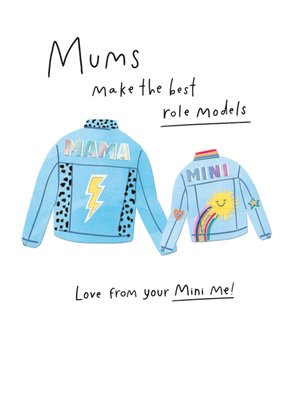 Mums Mini Me Illustrated Denim Jackets Mother's Day Card