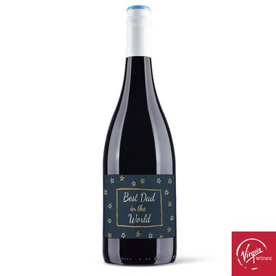 Personalised Virgin Wines Best Dad in The World Red Wine 75cl