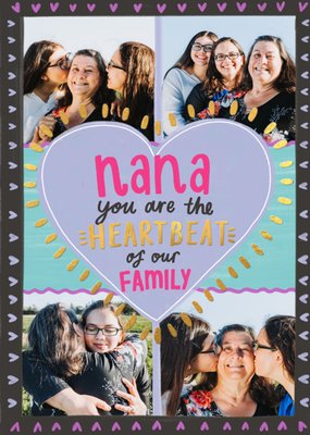 Nana You Are The Heartbeat Of Our Family Photo Upload Card