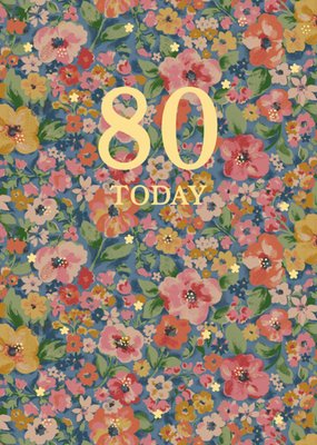 Cath Kidston 80 Today Floral Illustrated Birthday Card