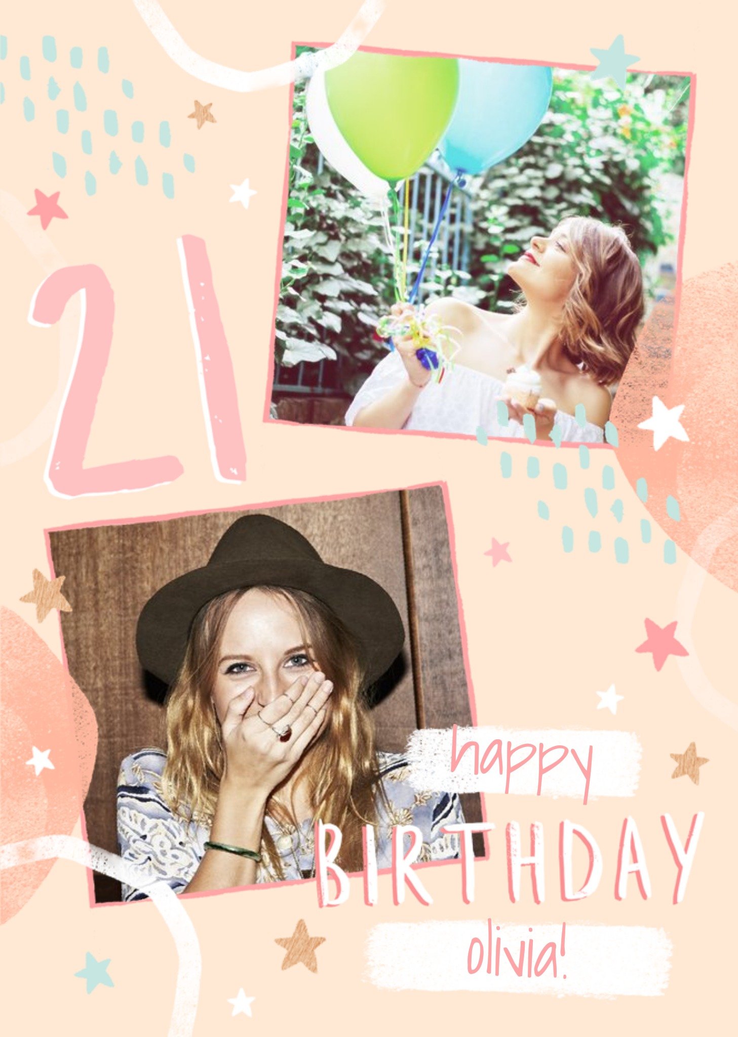 Moonpig 21st Birthday Friend Photo Upload Card