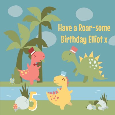 Have A Roar-Some Birthday Personalised Happy Birthday Card