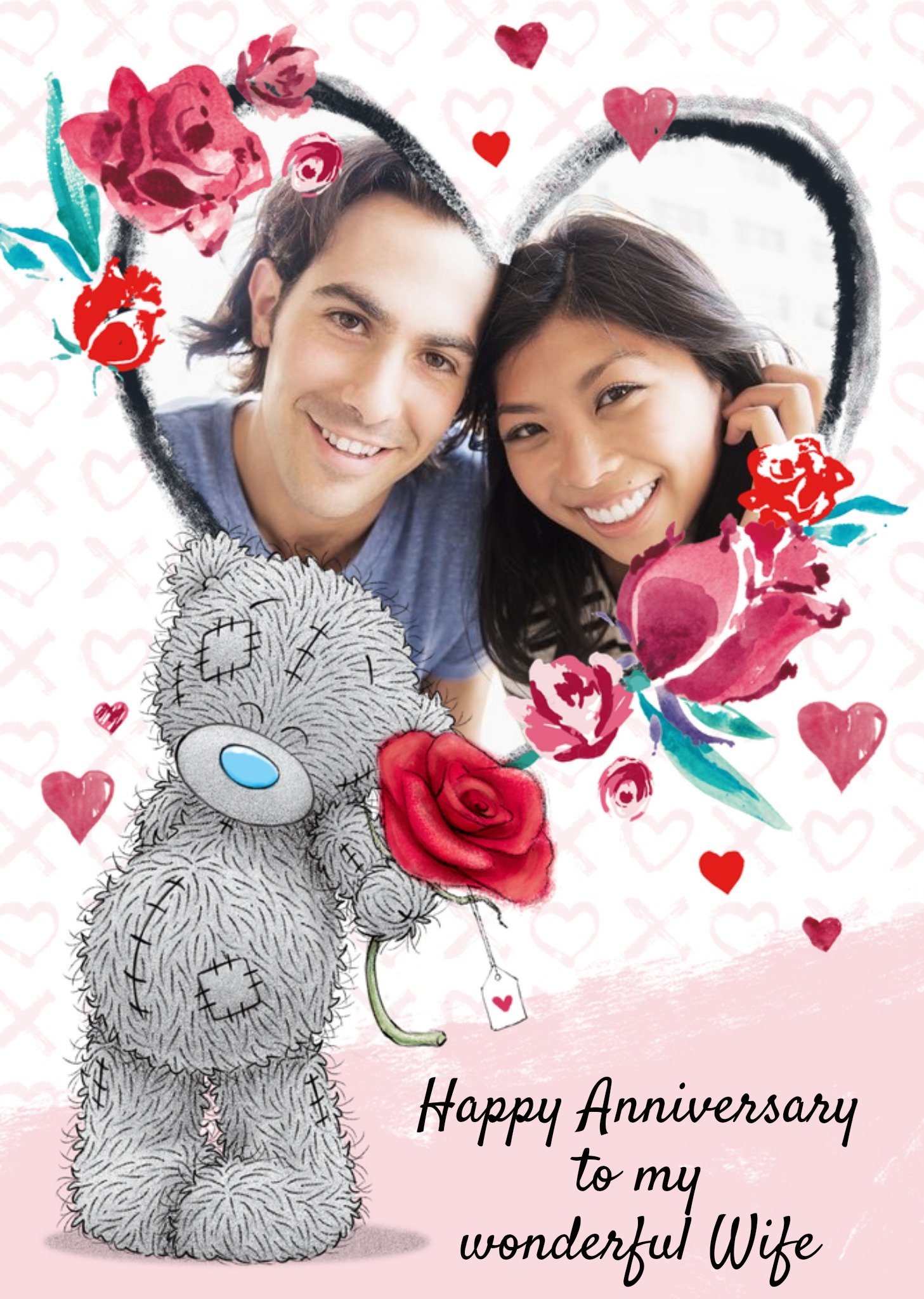 Me To You Anniversary Card - Wife - Photo Upload - Tatty Teddy