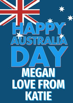 Classic Australia Flag Personalised Happy Australia Day Card