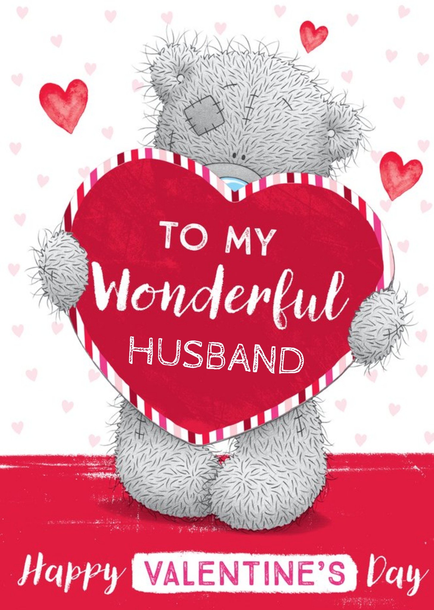 Me To You To My Wonderful Husband Happy Valentine's Day Card, Large