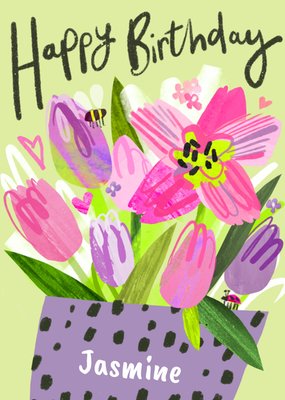 Spring Flowers birthday Card