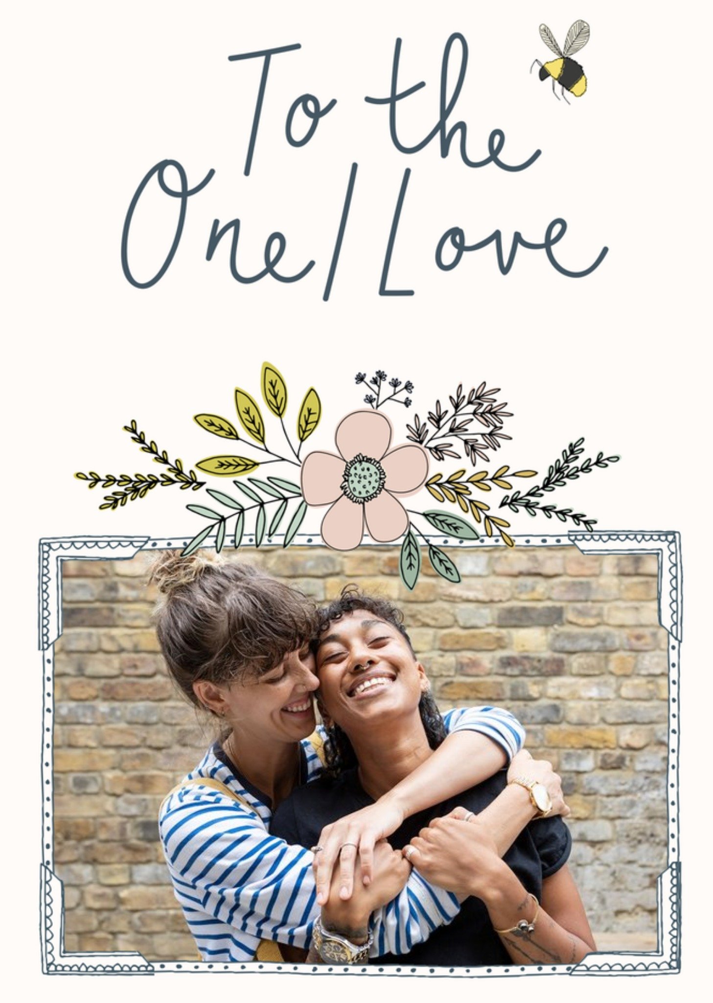Moonpig Birthday Card - One I Love - Photo Upload - Flowers - Bees