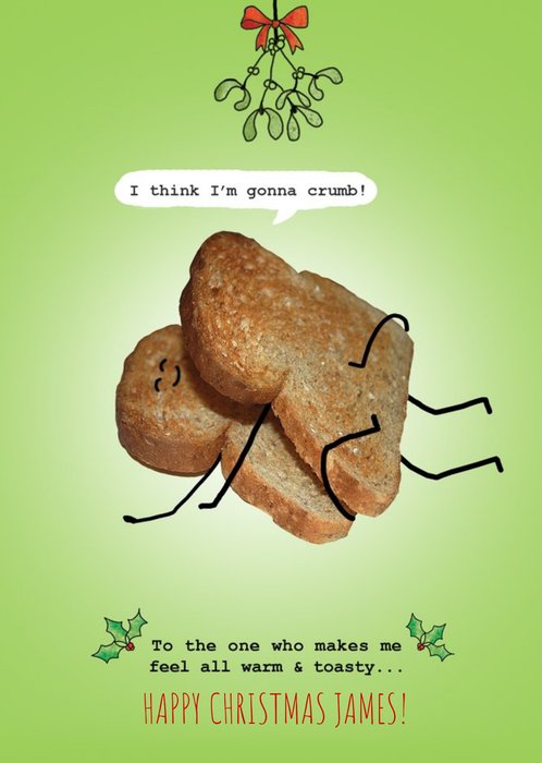 Personalised naughty funny Toast Christmas Card