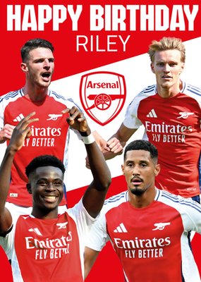 Football Players Arsenal Illustrated Happy Birthday Card