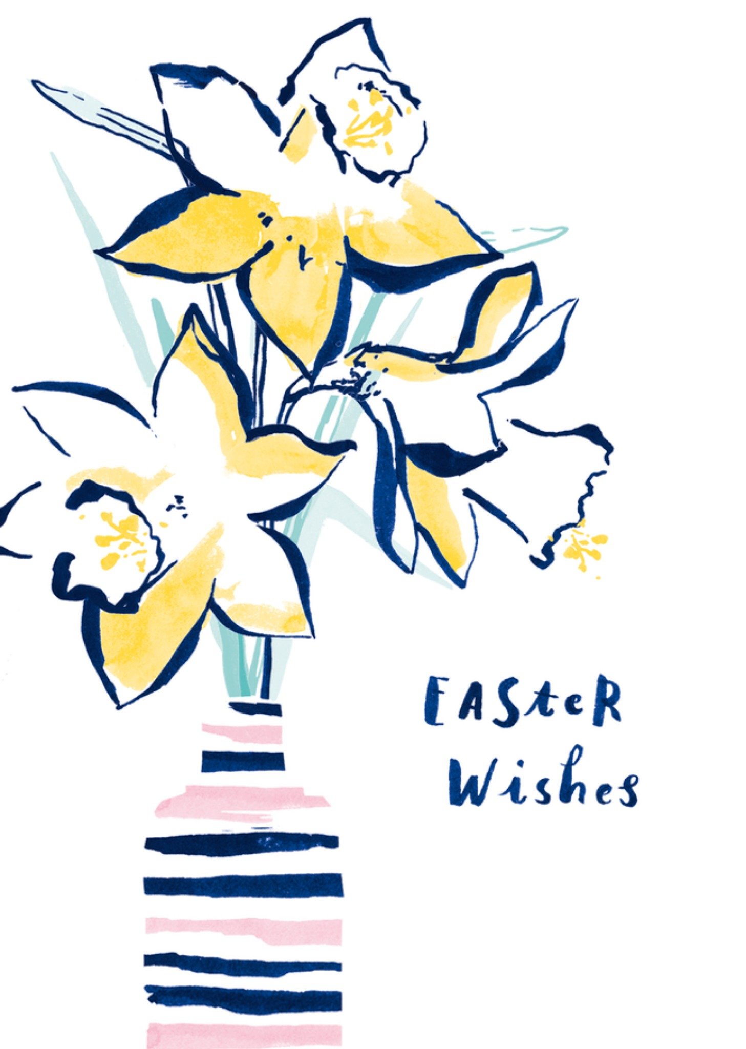 Moonpig Hotchpotch Easter Wishes Handpainted Daffodils Easter Card