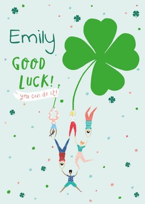 Personalised Illustrated Green Clover Good Luck Card