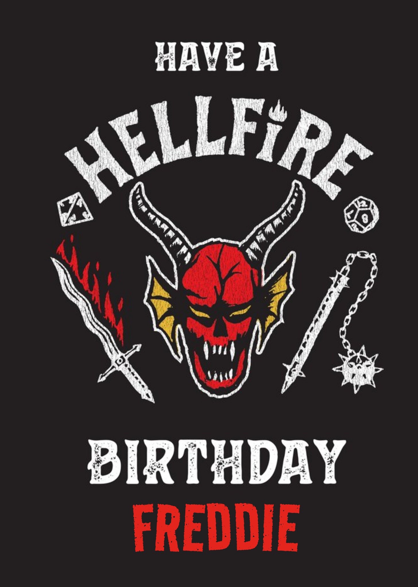 Moonpig Stranger Things Hellfire Birthday Card