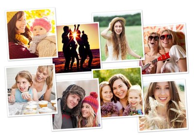 Classic 8 Squares Personalised Photo Upload Greetings Card