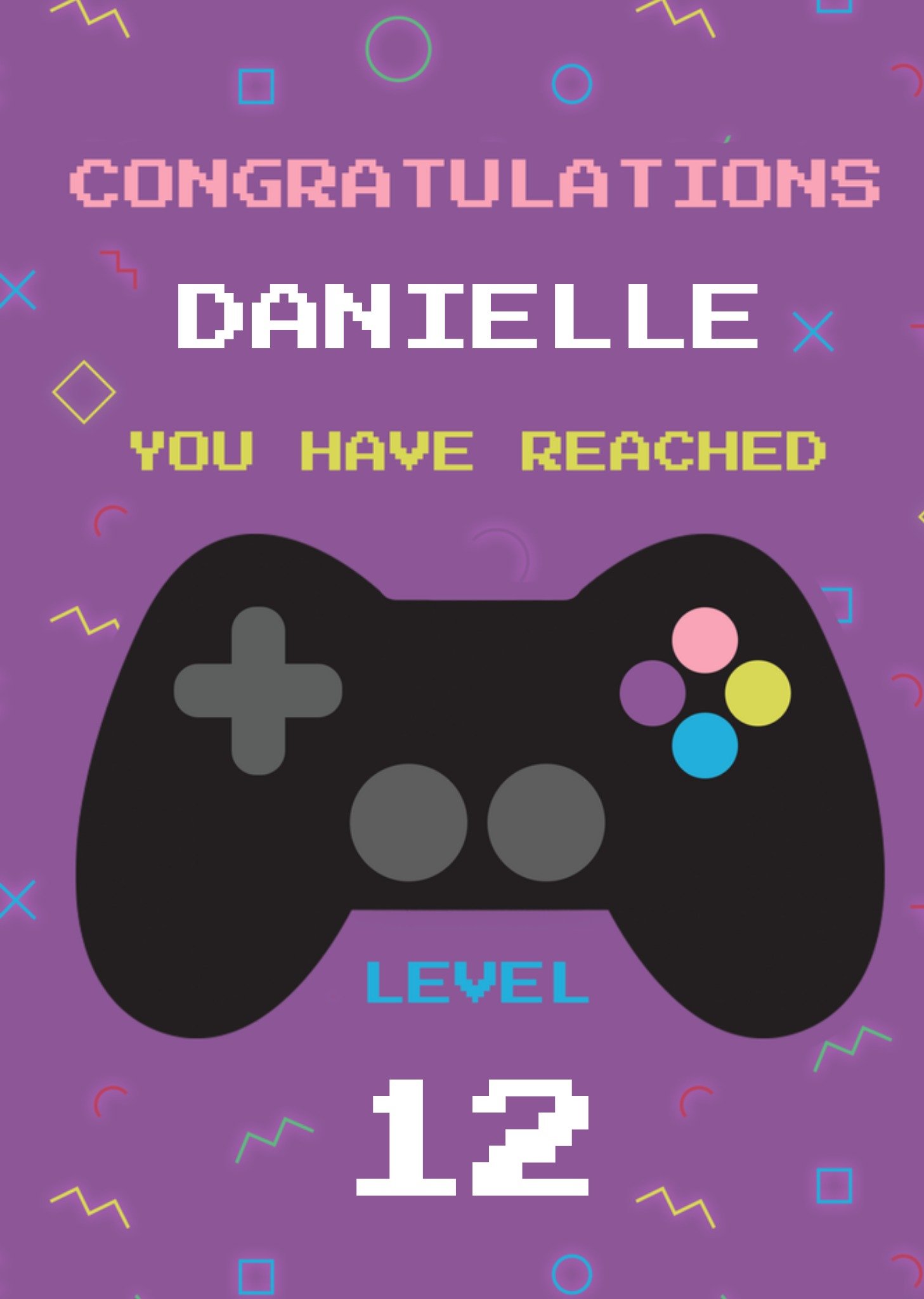 Moonpig Boogie Bomb Gaming Controller Level 12 Birthday Card
