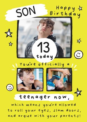 Officially A Teenager Now Photo Upload Birthday Card