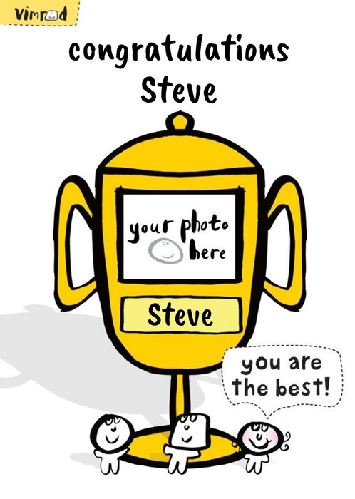 You Are The Best Trophy Personalised Congratulations Card