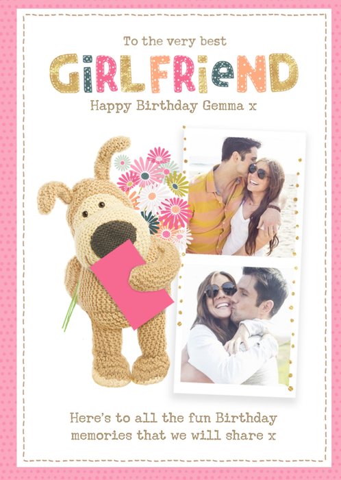 Boofle cute sentimental Best Girlfriend Birthday photo upload card