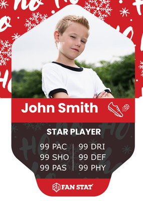 Fan Stat Football Photo Upload Christmas Card