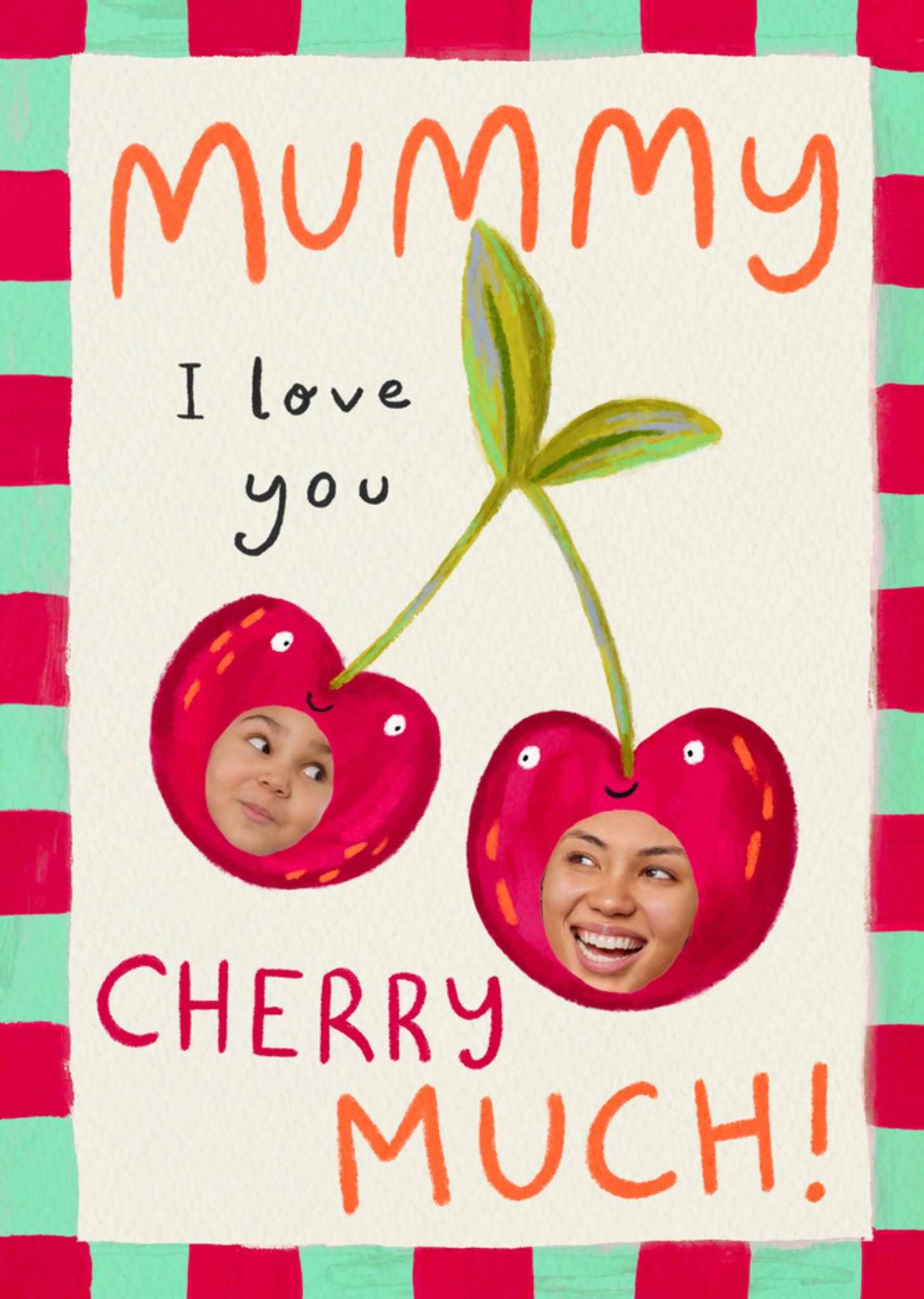 Moonpig Mummy I Love You Cherry Much Illustrated Cherries Photo Upload Mother'S Day Card