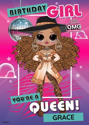 LOL Surprise Birthday Girl You Are A Queen Personalised Card