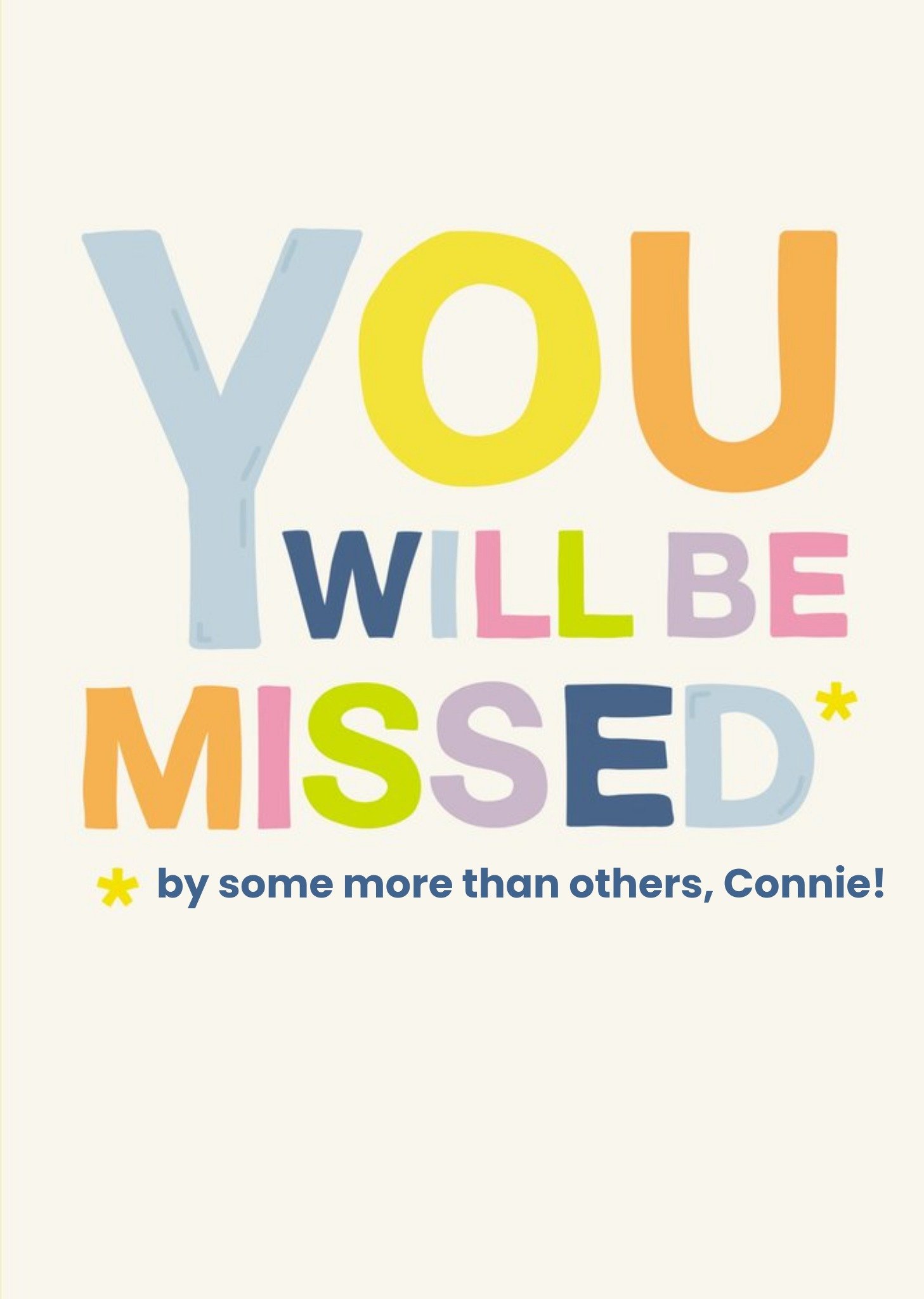 Moonpig You Will Be Missed Leaving Card