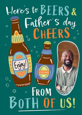 Beers and Cheers Photo Upload Father's Day Card