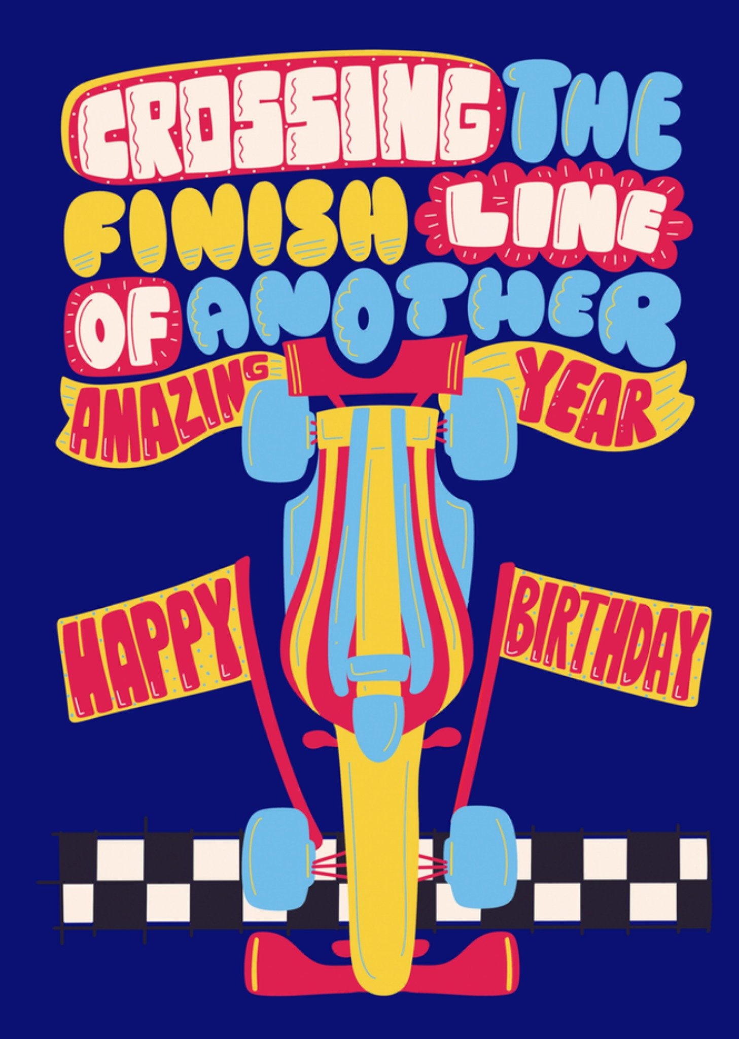 Moonpig Crossing The Finish Line Of Another Amazing Year Birthday Card