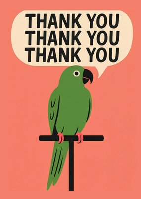 Parrot Illustrated Thank You Card
