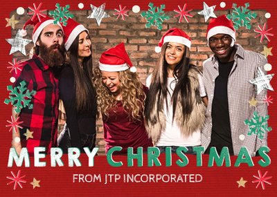 Corporate Festive Photo Upload Christmas Postcard