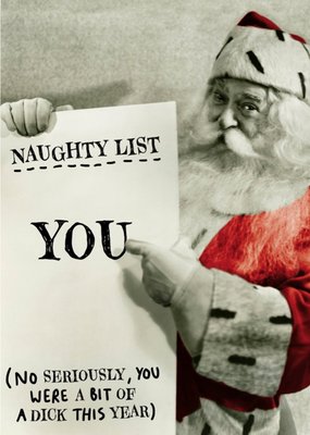 Christmas Card - Naughty List - Santa Claus - Father Christmas