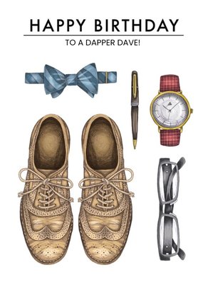 Men's Birthday card - men's fashion - brogues - traditional gentleman