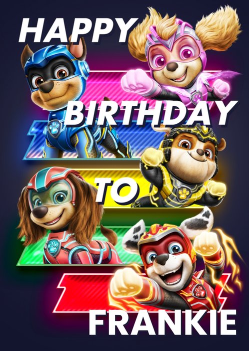 Paw Patrol: The Mighty Movie Birthday Card