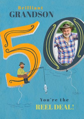 Brilliant Grandson Photo Upload 50th Birthday Card