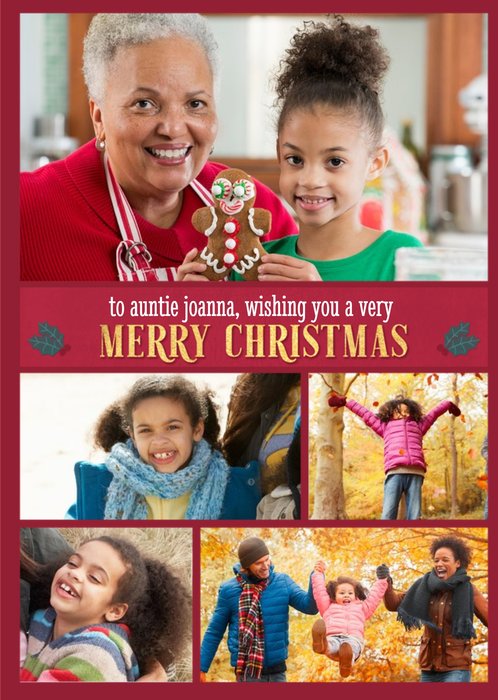 Multiple Photo Upload Christmas Card For Auntie