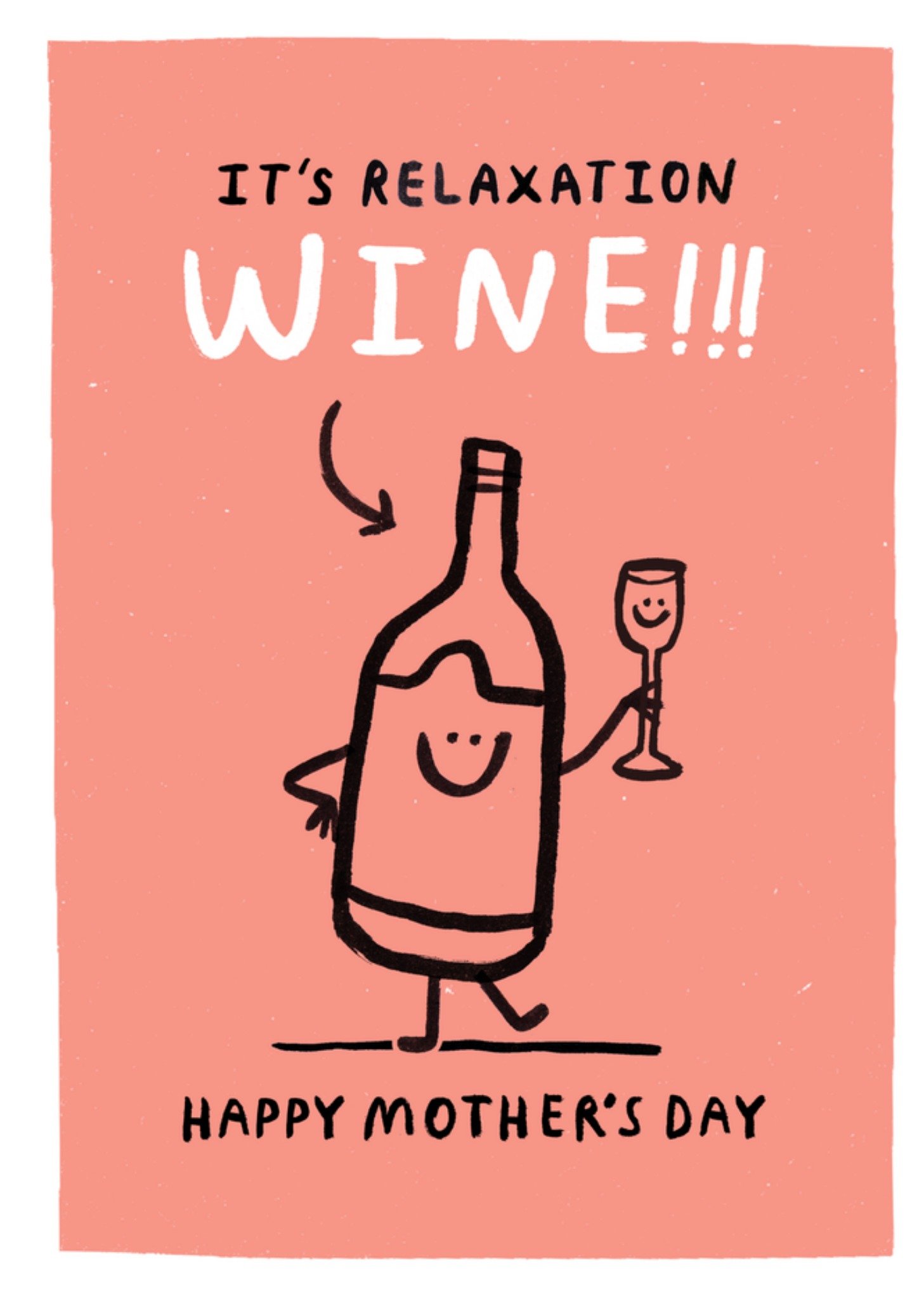 Moonpig Funny Wine Bottle Illustration Mother's Day Card