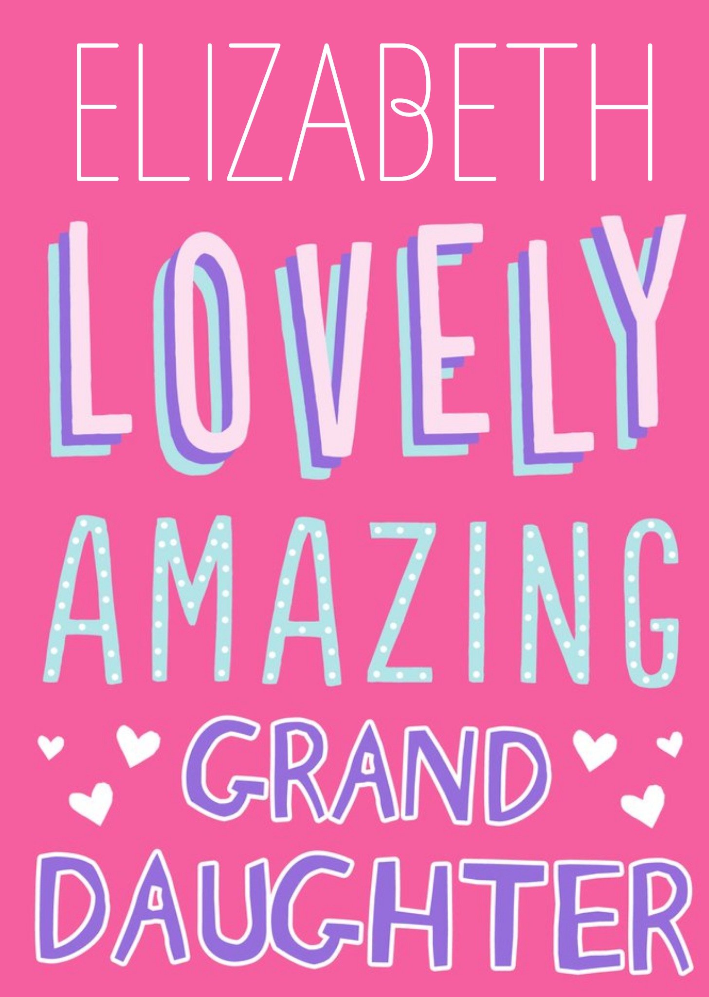 Moonpig Big Bold Type Lovely Amazing Granddaughter Card