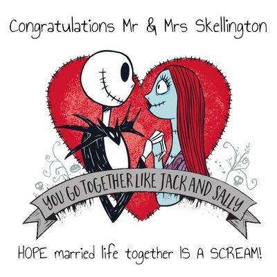 The Nightmare Before Christmas Congratulatoins Wedding Card