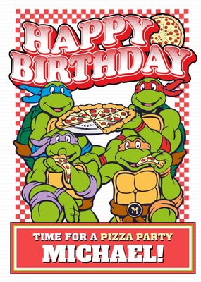 Teenage Mutant Ninja Turtles Paramount Cartoon Pizza Party Birthday Card