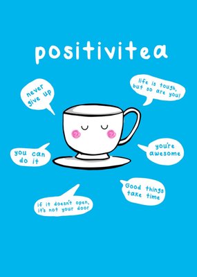 Scribbler Positivitea Illustrated Teacup Good Luck Card