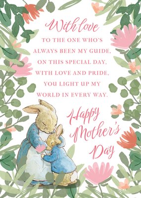 Beatrix Potter Peter Rabbit With Love To The One Who's Always Been My Guide Happy Mother's Day Card
