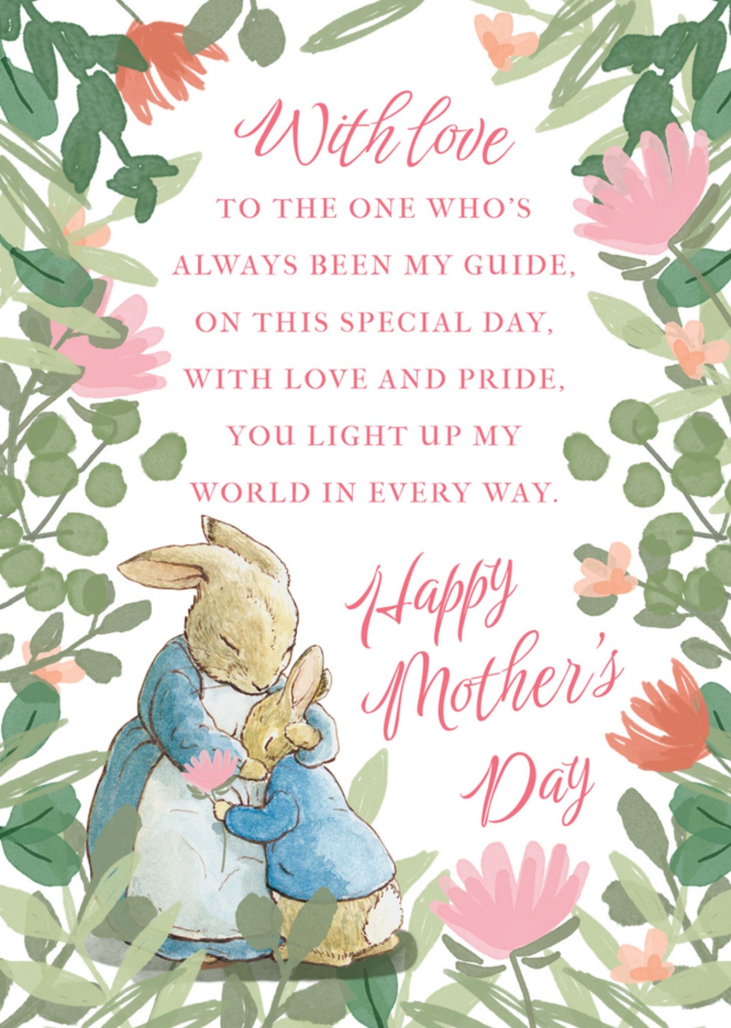 Beatrix Potter Peter Rabbit With Love To The One Who's Always Been My Guide Happy Mother's Day Card,