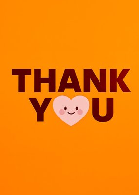 Cute Heart Illustrated Thank You Card