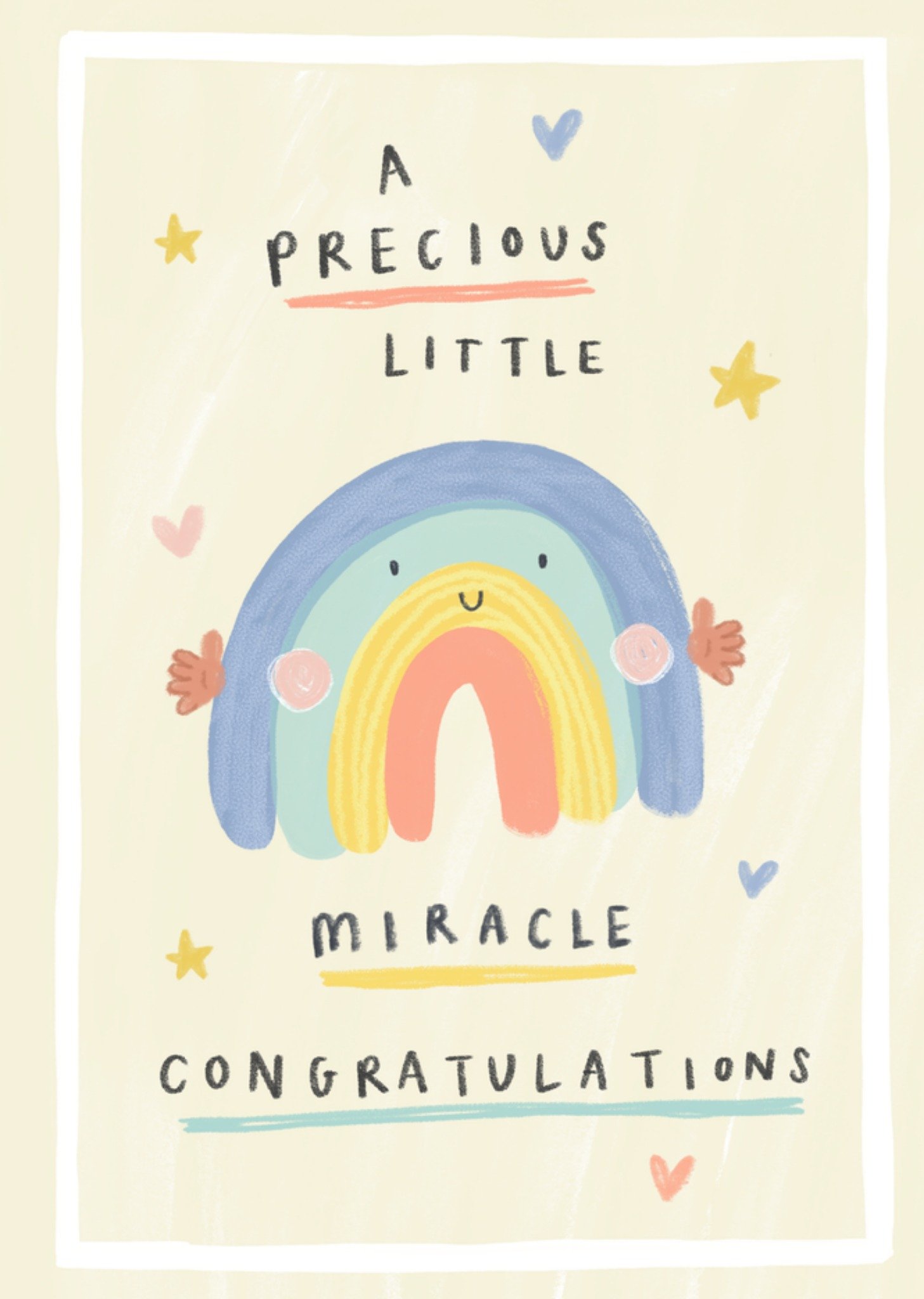 Moonpig Precious Little Miracle Rainbow New Baby Card