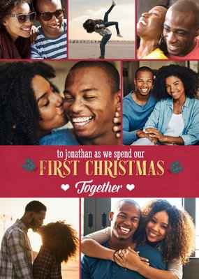 Our First Christmas Together Multiple Photo Upload Christmas Card