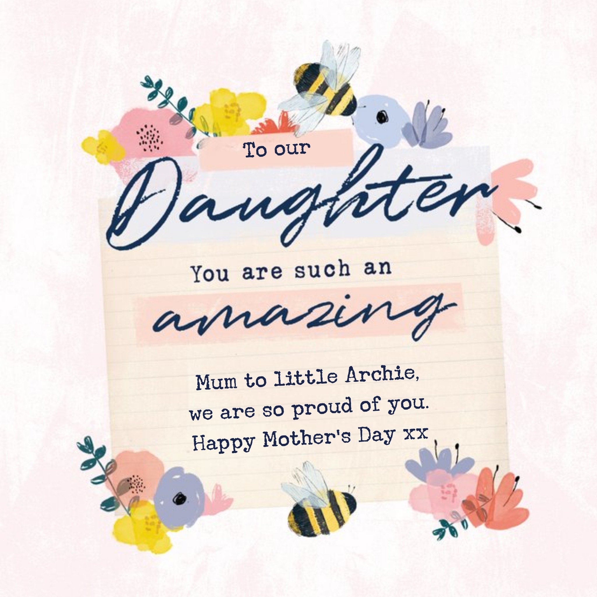 Moonpig To Our Daughter Such An Amazing Mum Mother's Day Card