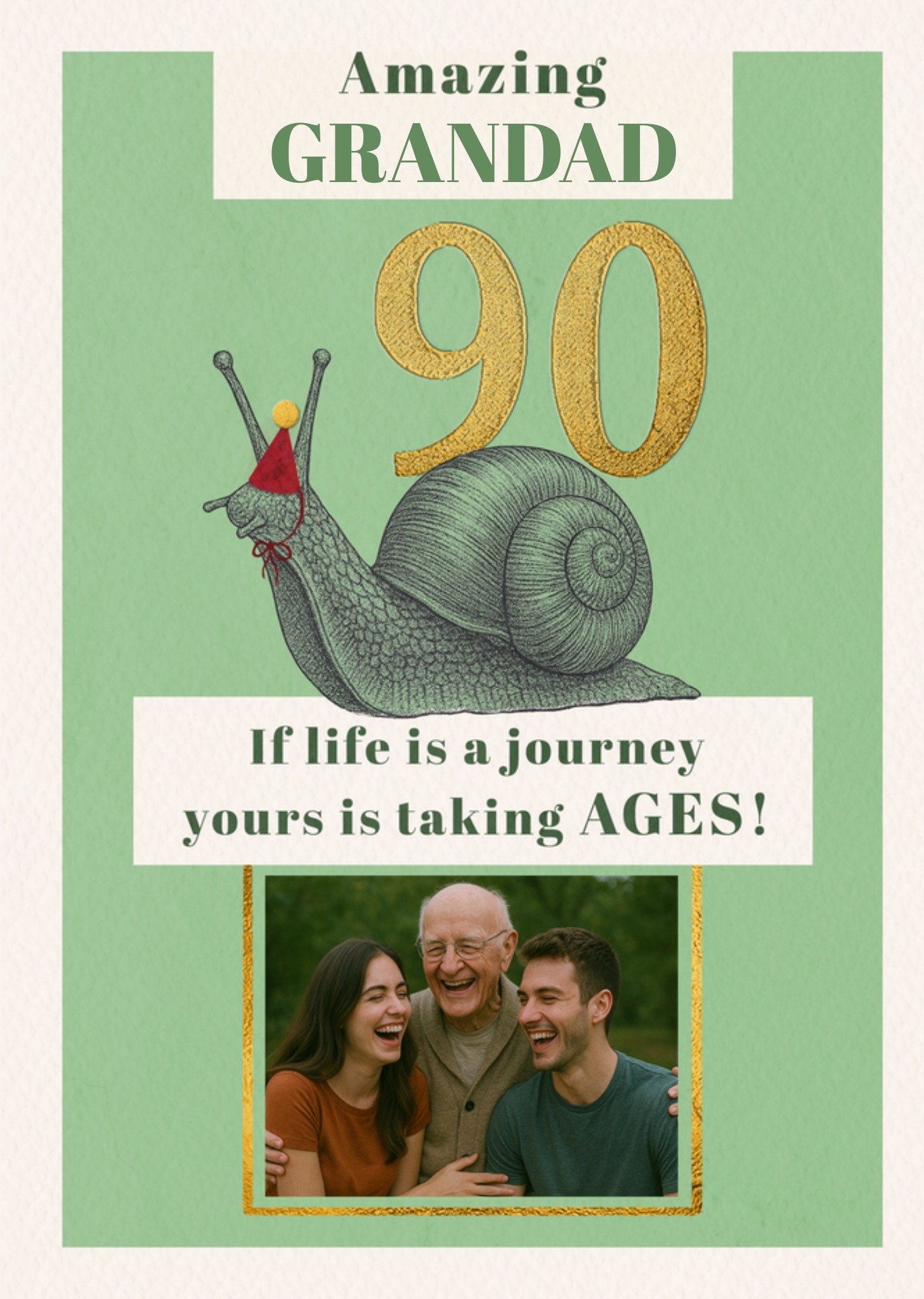 Moonpig Amazing Grandad Photo Upload 90th Birthday Card